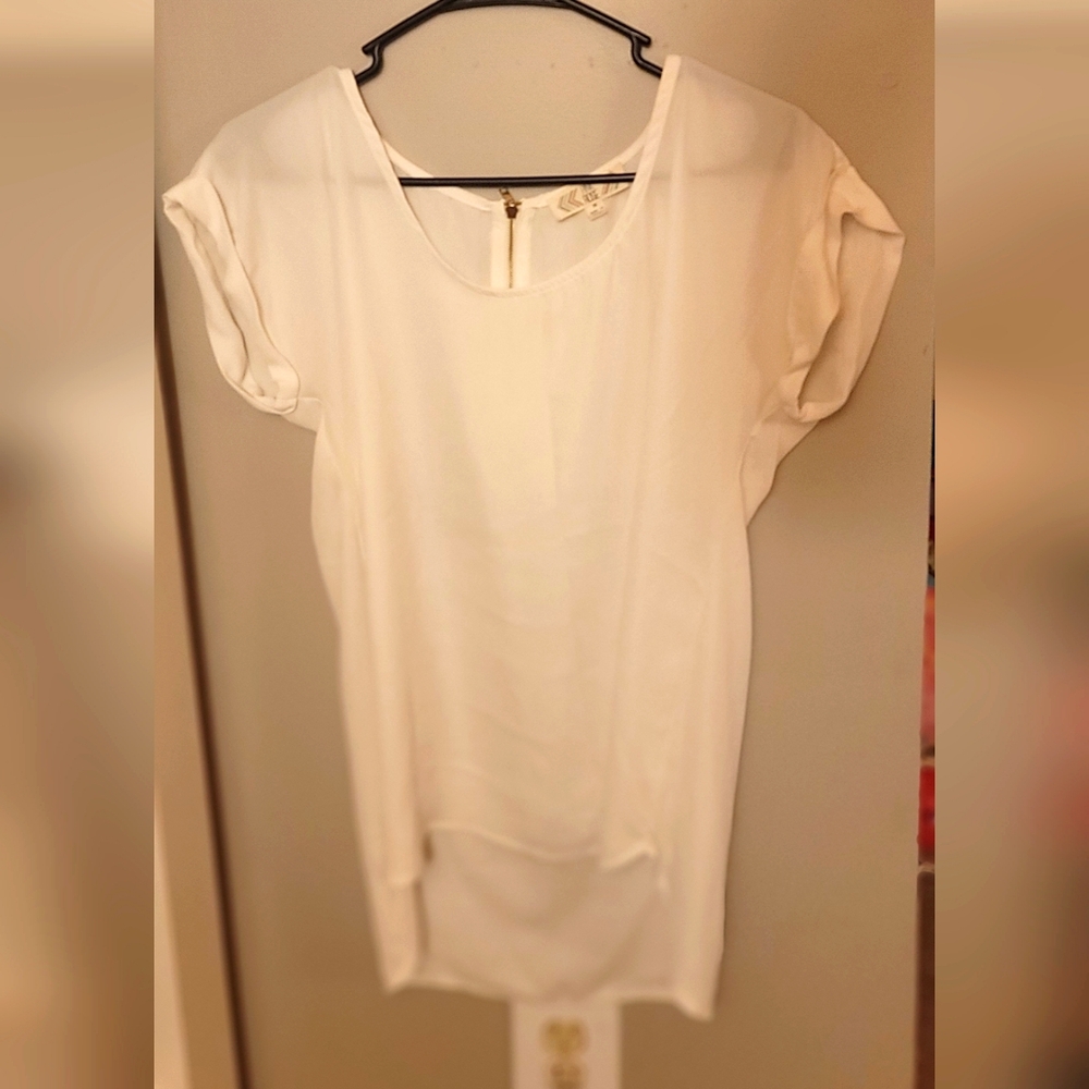Pink Rose White Blouse
